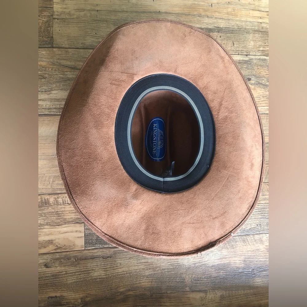 KINGSTONE Cowboy Hat Brown Felt Adult Size Large Made In Mexico Western Rodeo